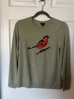 Talbots Sage Green Cotton Silk Blend  Bird Sweater
See tag for size